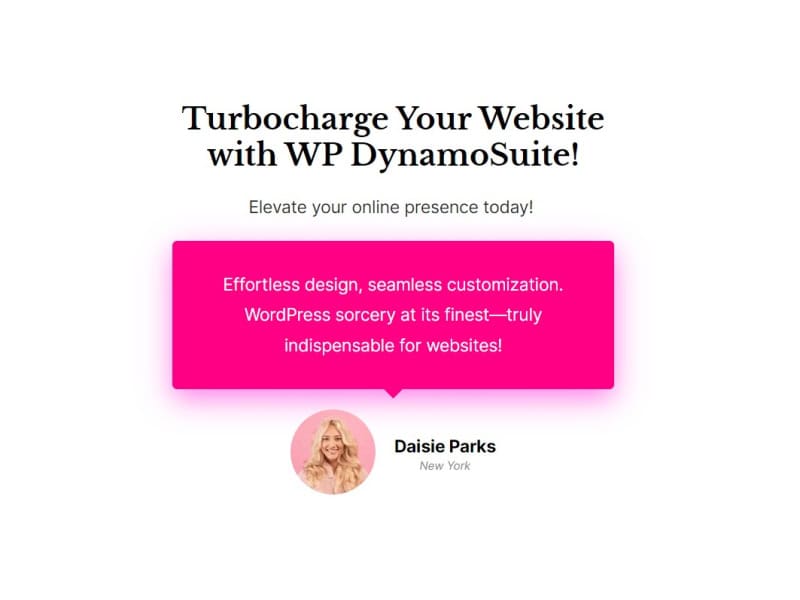 Testimonial Box with a Featured Testimonial
